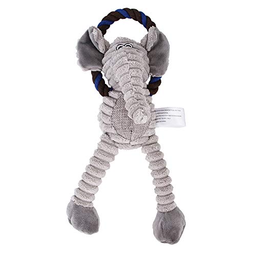 Dreamls Pet Toys, Dog Squeaky Toys 3 Pack Plush Toys Elefant,Monkey,Lion Interactive Toys Dog Chew Squeaker Toys for Dogs Cats (Grey Elephant) von Dreamls