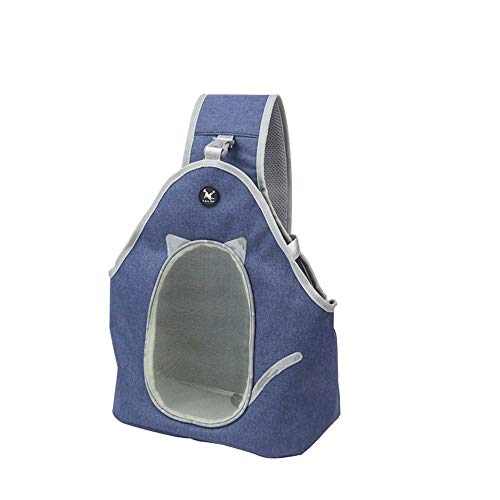 Dreamls Tragetasche für kleine Hunde und Katzen, verstellbare Schultertaschen, freihändige Welpen, Reiserucksack, faltbare Outdoor-Schultertasche für Hunde und Katzen (M-Blau) von Dreamls