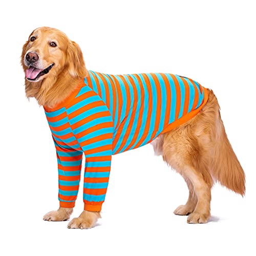 Große Hunde-T-Shirt, weich, Baumwolle, Anti-Haar-Weste, Outfit, Hunde-Shirts für mittelgroße bis große Hunde (34#:Orange) von Dreamls