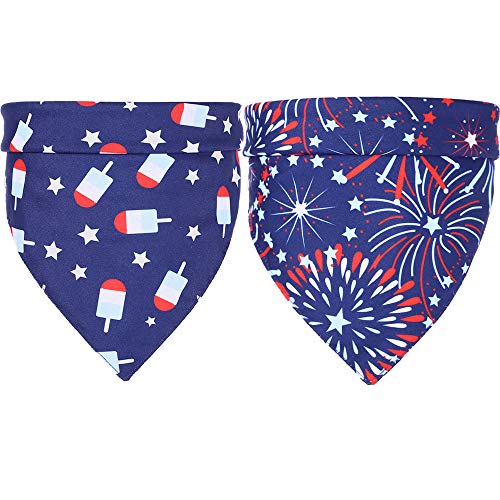 Haustier Bandana, 2 Stück Hunde-Bandana Sommer Waschbar Lätzchen Schal Druck Muster Halstuch für kleine Hunde Mittlere Hunde Große Hunde von Dreamls