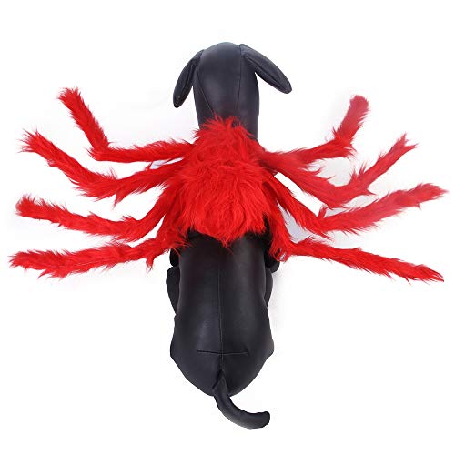 Haustier Halloween Katze Spinne Kostüm Lustiges Outfit Cosplay Kleidung Hundegeschirr Hund Spinne Kostüm für Hund Katze Halloween Party (M-Rot) von Dreamls