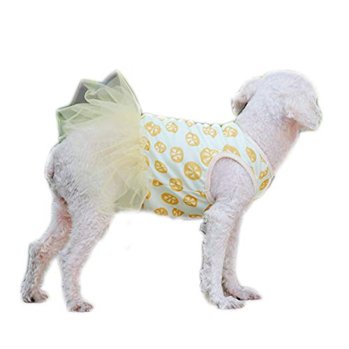 Haustierkleidung, Hunde-Prinzessinnenkleid, cooles Obst-Hunderock, Garn, weiches Tutu-Hochzeitskleid für Welpen, kleine Hunde, mittelgroße Hunde (2XL: Zitrone) von Dreamls