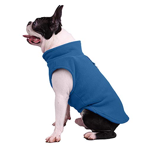 Haustierkleidung, Hundemantel für kaltes Wetter, warm, weiche Fleece-Weste mit Leine, Ring-Kostüm für Welpen, kleine Hunde (S-Blau) von Dreamls