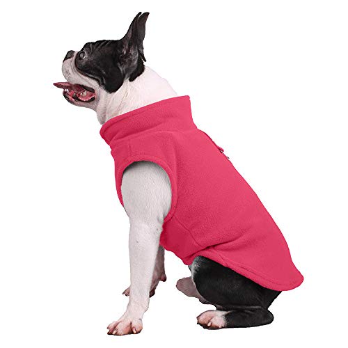 Haustierkleidung, Hundemantel für kaltes Wetter, warmer Hundepullover, weiche Fleece-Weste mit Leine, Ring-Kostüm für Welpen, kleine Hunde (M-Pink) von Dreamls