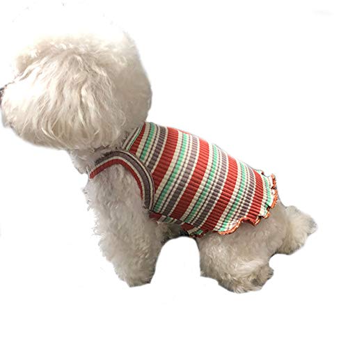 Haustierkleidung, Hundeschlinge T-Shirt Hund Baumwolle Weste Elastisch Atmungsaktiv Outfit Katze Weste Shirt für Welpen Kleine Hunde Katze (L:Orange) von Dreamls
