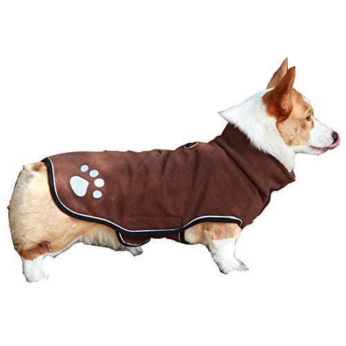 Haustierkleidung, Winter-Hunde-Fleece-Weste, elastisch, winddicht, Hundepullover, warmes Hund, kaltes Wetter, Kostüm für kleine, mittelgroße und große Hunde (5XL: Braun) von Dreamls