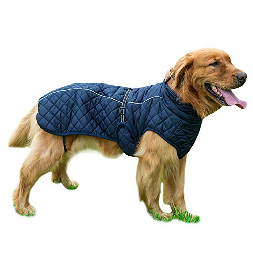Haustierkleidung, Winter-Hundemäntel, winddichte Hundeweste Jacke mit reflektierenden Streifen kaltes Wetter Haustierbekleidung für kleine, mittelgroße und große Hunde (XL-blau) von Dreamls