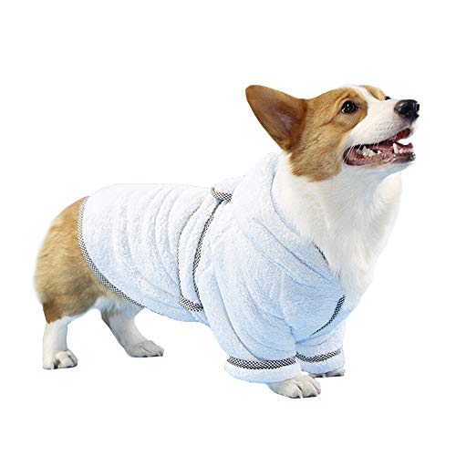 Hunde-Bademantel mit Kapuze aus Mikrofaser, schnell trocknend, super saugfähig, für kleine und mittelgroße Hunde und Katzen (3XL) von Dreamls