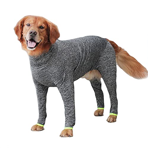 Hunde-Overall mit 4 Beinen, für den Winter, mit Haarschutz, Einteiler für mittelgroße und große Hunde (10XL-Grau) von Dreamls