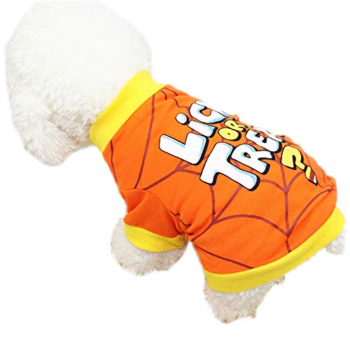 Hundebekleidung Hund Halloween Cosplay Kleidung Welpenweste Atmungsaktiv Baumwolle Katzenhemden Kostüm für kleine Hunde Katzen (M-Spider) von Dreamls