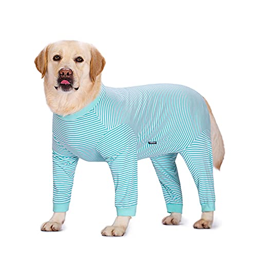 Hundekleidung, Hunde-Overall mit Vierbeiner, weicher Hunde-Pyjama mit Reißverschluss, Haustier-Einteiler, Anti-Haare für mittelgroße und große Hunde (36#: Blau) von Dreamls