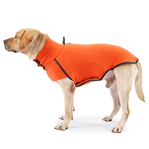 Hundekleidung, Winter Hundemantel Warme Jacke mit Leine Loch Warm Hund Fleece Pullover Outfit Kostüm für Hunde (XL, Orange) von Dreamls