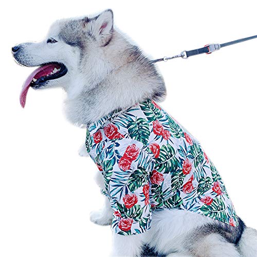 Hundekleidung, großer Hund Hawaii T-Shirt Sommer Cool Beach Shirt Baumwolle Hund Sonnenschutz Kostüm für mittelgroße große Hunde (6XL) von Dreamls