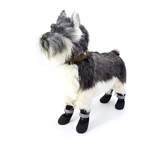 Hundesocken 4 Stück Hundeschuhe mit reflektierendem Riemen, atmungsaktiv, wasserdicht, für Hunde, Regenstiefel, Haustierpfoten-Schutzsocken für kleine Hunde (1#) von Dreamls