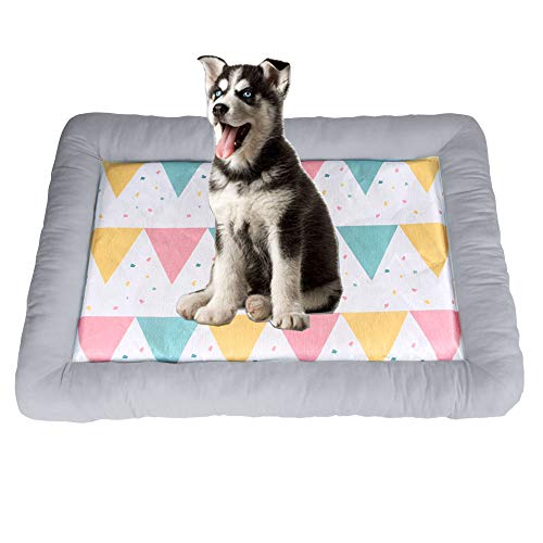 Pet Mat, Dog Cooling Mats Washable Dog Sleeping Pads Ice Silk Kennel Cool Dog Beds Cat Nest for Dogs Cats (S:Grey) von Dreamls