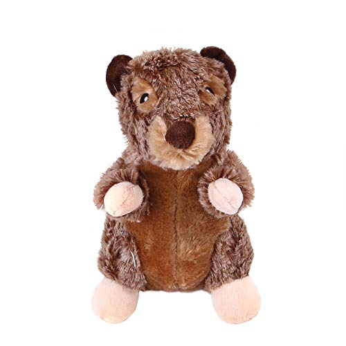 Pet Toys, Dog Plush Toy Interactive Dog Chew Toys Durable Dog Squeaky Toys for Aggressive Chewers for Small Medium Large Dog (Brown groundhog) von Dreamls