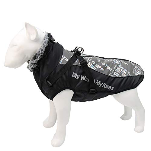 Winter Hundejacke Wasserdicht Große Hundemantel mit reflektierenden warmen Hundebekleidung für mittelgroße große Hunde (2XL: Weiß) von Dreamls