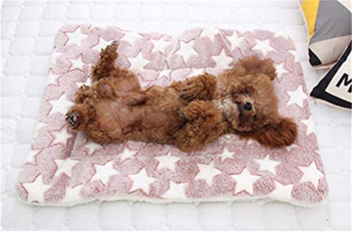 Dreamskull Hundematte Hundekissen Hundedecke Katzendecke Katzenmatte Hundebett Matte Decke Bett Hund Kleine Große Hunde Katzen Haustiere Flauschig und Weich Waschbar Plüsch Kuschelig (34*27cm, Rosa) von Dreamskull