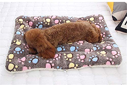 Dreamskull Hundematte Hundekissen Hundedecke Katzendecke Katzenmatte Hundebett Matte Decke Bett Hund Kleine Große Hunde Katzen Haustiere Flauschig und Weich Waschbar Plüsch Kuschelig (51*34cm, Braun) von Dreamskull