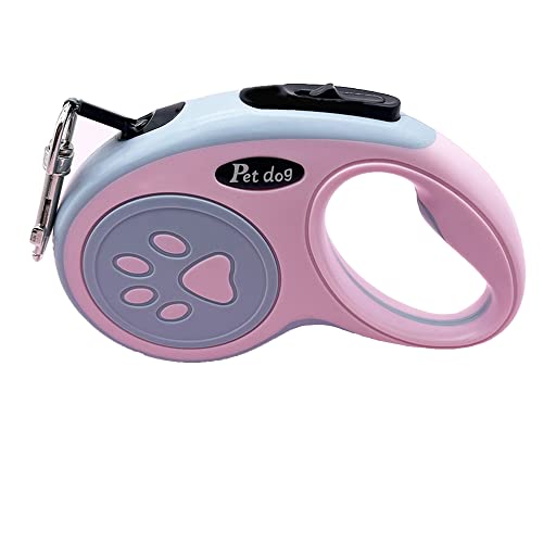 Dressnu Automatische einziehbare Seil Hund Automatische Leine Kleine und mittlere Hundeleine Tragbare Leine Rosa 5m von Dressnu