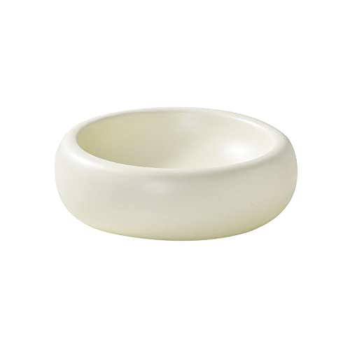 Dressnu Circle cat Bowl Ceramic Protection Cervical Wirbel high cat Food Bowl cat Food Bowl Rice Bowl Large Capacity Wide Mouth Bowl White monolayer von Dressnu