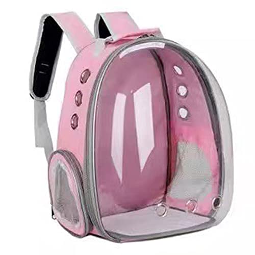 Dressnu Haustier Rucksack Tragetasche Transparent Umhängetasche Tragbare Tasche Atmungsaktiv Rosa von Dressnu