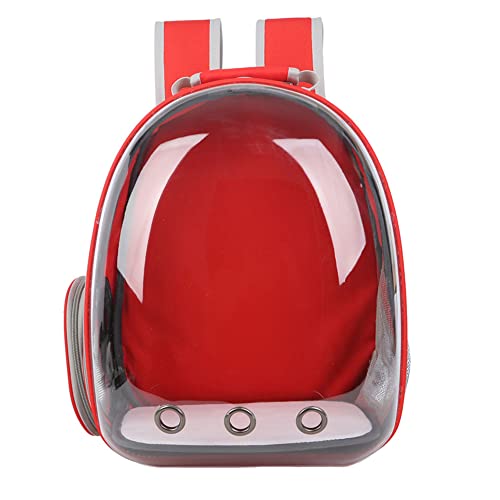 Dressnu Haustier Rucksack Tragetasche Transparent Umhängetasche Tragbare Tasche Atmungsaktiv Rot von Dressnu