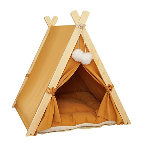 Dressnu Haustier-Zelt Nest Baldachin Design Kabine Katze Nest Katze Hund Gelb 60*55*63cm von Dressnu