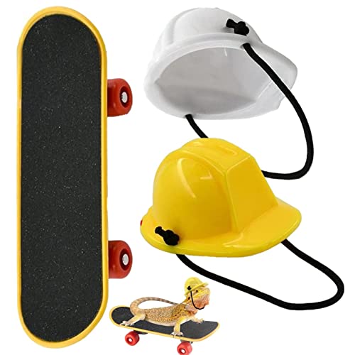 Bartdrache Kostüm, bequemer Hamster sicherer und Skateboard Set, kleines Haustier Spielzeug Kostüm für Weihnachten Halloween Skateboard Spielzeug für Geckos, Chamäleons, Hamster von Dreuhuing