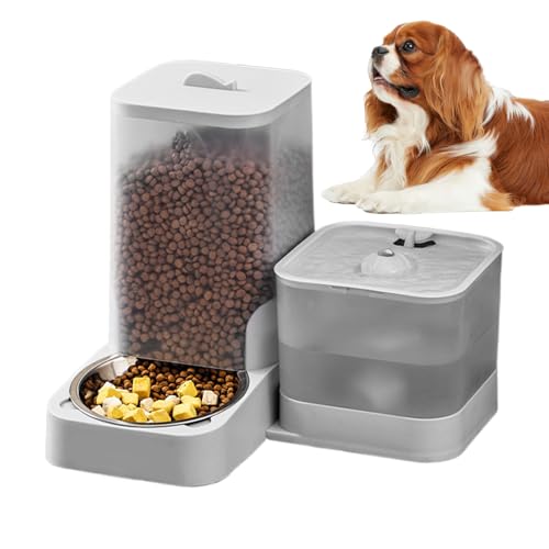 Dreuhuing Automatischer Haustierfütterer - Automatischer Hunde-Futterautomat Mit Integriertem Wasserspender - Trinknapf Aus Edelstahl Und Vorratsbehälter Für Kleine Mittelgroße Und Große Tiere Dreuhuing Automatischer Haustierfütterer - Automatischer Hunde-Futterautomat Mit Integriertem Wasserspender - Trinknapf Aus Edelstahl Und Vorratsbehälter Für Kleine Mittelgroße Und Große Tiere von Dreuhuing