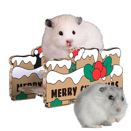 Dreuhuing Hamsterversteck – Acryl-Weihnachts-Labyrinth-Schloss, Lebensräume, Hamsterhaus, Labyrinth-Schloss, tragbares Weihnachts-Frettchenhaus für Chinchillas, Igel von Dreuhuing