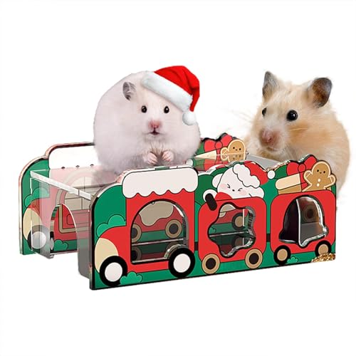 Dreuhuing Hamsterversteck – Frettchenhaus, Tunnel für Käfig, Hamsterhaus, Labyrinth-Schloss, tragbares Weihnachts-Frettchenhaus für Chinchillas, Igel von Dreuhuing