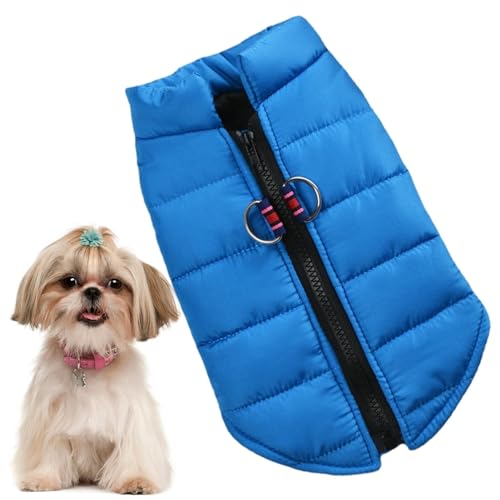 Dreuhuing Hunde-Winterjacke, warme Hundeweste, windabweisend, bequem, wasserdicht, mit Reißverschluss, Fleecefutter, Hunde-Winterjacke für kleine, mittelgroße und große Hunde von Dreuhuing