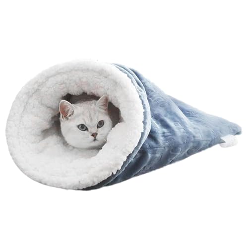 Dreuhuing Katzen-Schlafsack, Kuschelsack für Welpen, weicher Katzensack für den Winter, Katzenbetthöhle, bequemer Haustier-Kuschelsack, warmes Katzenbett für den Winter von Dreuhuing