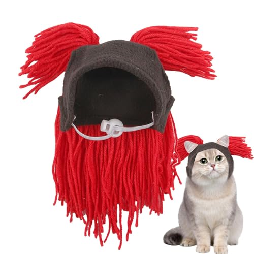 Dreuhuing Katzenkostüm Hut, Katzenkostüm Kopfbedeckung | Handgefertigte Katzenmütze, verstellbares Design | Lustiges Katzenkostüm, Katzen-Outfits für Hundewelpen für Halloween, Katzengeburtstag, von Dreuhuing