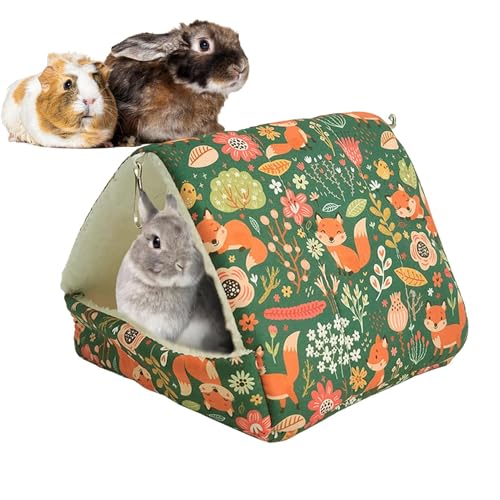 Dreuhuing Meerschweinchenbett, Meerschweinchenverstecke Höhle, Gemütliches Hamsterhaus, Waschbares Kleintierhaus, Käfigzubehör Mit Matte, Winter Kleintierbett, Nest für Hamster, Kaninchen, Frettchen von Dreuhuing