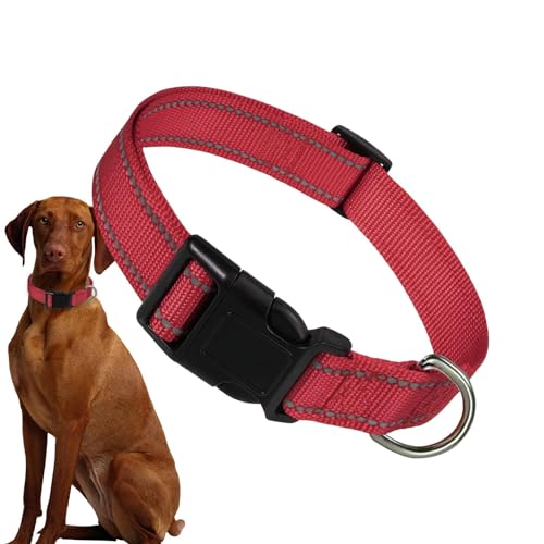 Dreuhuing Reflektierendes Halsband für Haustiere, atmungsaktives Nylon, atmungsaktiv, bequem, verstellbar, für mittelgroße Hunde von Dreuhuing