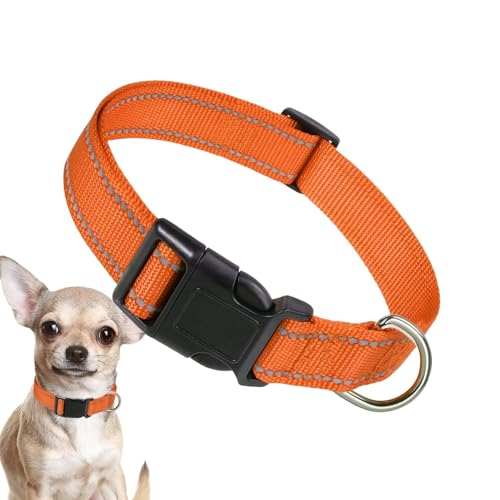 Dreuhuing Reflektierendes Halsband für Haustiere, reflektierende Nylon-Schnalle, Hundehalsband, bequem, atmungsaktiv, bequem für große Katzen, kleine Hunde von Dreuhuing