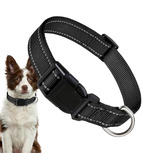 Dreuhuing Reflektierendes Haustierhalsband, reflektierendes Haustierhalsband, Nylon-Hundehalsband, Komforthalsband für Hunde, atmungsaktiv, bequem für große Katze, kleine Hunde von Dreuhuing