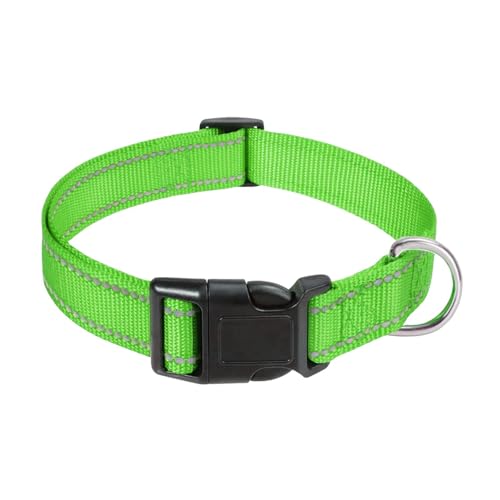 Dreuhuing Reflektierendes Katzenhalsband, reflektierende Nylon-Schnalle, atmungsaktiv, bequem, verstellbar, Nylon-Haustierhalsband für mittelgroße Hunde von Dreuhuing