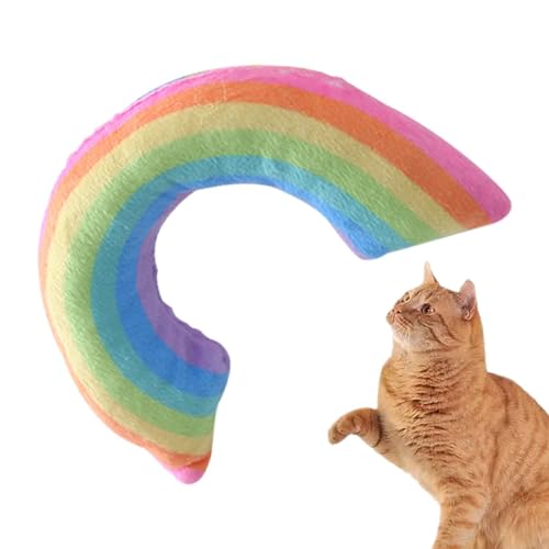 Dreuhuing Regenbogen-Katzenspielzeug, interaktives Regenbogen-Katzenspielzeug, Katzenzubehör, weiches Katzenspielzeug, buntes Katzenspielzeug für Katzen und Kätzchen von Dreuhuing