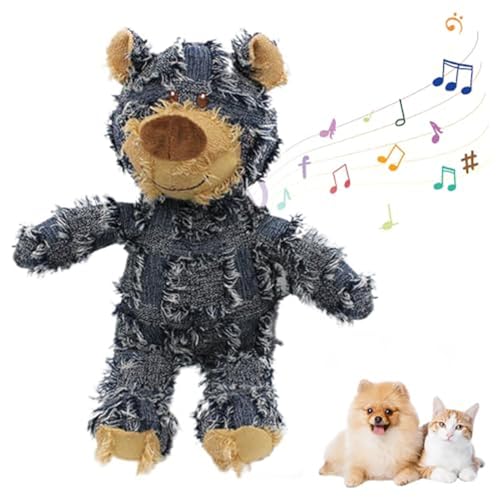 Dreuhuing Unzerstörbarer Bär, Unzerstörbarer Robuster Bär-Hundespielzeug, Comfy Bear Hundespielzeug, Unzerbrechliches Hundespielzeug, Quietschender Bär Plüsch Hundespielzeug Bär, Weiche Quietschende von Dreuhuing