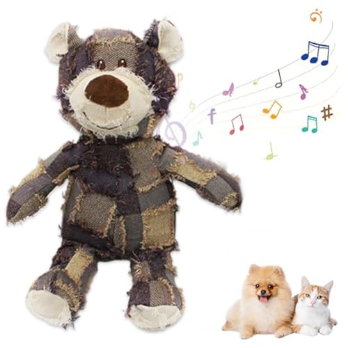 Dreuhuing Unzerstörbarer Bär, Unzerstörbarer Robuster Bär-Hundespielzeug, Comfy Bear Hundespielzeug, Unzerbrechliches Hundespielzeug, Quietschender Bär Plüsch Hundespielzeug Bär, Weiche Quietschende von Dreuhuing