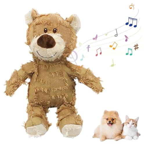 Dreuhuing Unzerstörbarer Bär, Unzerstörbarer Robuster Bär-Hundespielzeug, Comfy Bear Hundespielzeug, Unzerbrechliches Hundespielzeug, Quietschender Bär Plüsch Hundespielzeug Bär, Weiche Quietschende von Dreuhuing