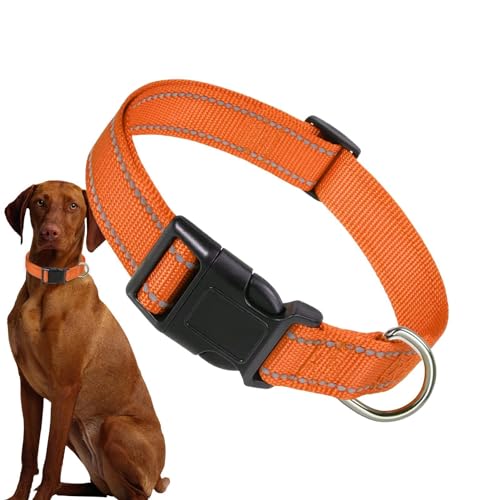 Dreuhuing Verstellbares Welpenhalsband, reflektierende Nylon-Schnalle, Hundehalsband, bequem, atmungsaktiv, bequem für große Katzen, kleine Hunde von Dreuhuing