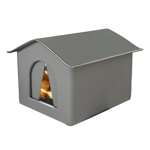 Faltbares Katzenhaus Bett, Outdoor Katzenhaus Outdoor Katzenhaus Wasserdicht Haustier Outdoor Haus Hundehaus Bett Faltbare Warme Haustierhöhle für Winter Oxford Tuch Wasserdicht Katzenhaus von Dreuhuing