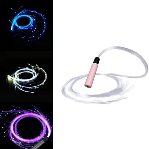 Glasfaser Peitsche, LED Glasfaser Peitsche, Lichtpeitsche, 360 Grad Drehbar Blink Peitsche, Space Whip LED Fiber Optic Peitschenlicht, Leuchtendes Dance Rave Zubehör, für Partys, Lichtshows von Dreuhuing