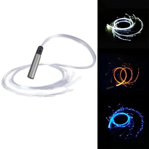 Glasfaser Peitsche, LED Glasfaser Peitsche, Lichtpeitsche, 360 Grad Drehbar Blink Peitsche, Space Whip LED Fiber Optic Peitschenlicht, Leuchtendes Dance Rave Zubehör, für Partys, Lichtshows von Dreuhuing