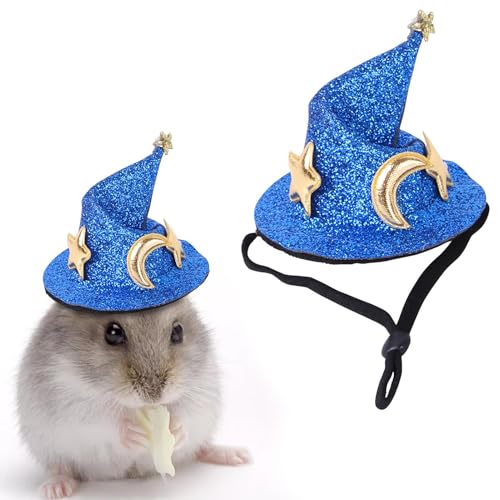 Hamsterhut, niedlicher Haustierhut mit verstellbarem elastischem Kinnriemen, Haustierhut, Eichhörnchen-Dekor, Reptilien-Zubehör, Hamsterhut für Haustiere, kleine Haustiere, Hexenhut für Halloween, von Dreuhuing