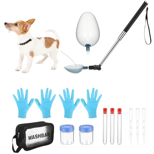 Hunde-Urinfänger, Haustier-Urinstab, Teleskop-Hunde-Urinfänger, einziehbarer Katzenurin-Sammler, Teleskopgriff, Hundeurin-Kotenfänger, Haustier-Schwangerschafts-Pee-Test-Set von Dreuhuing